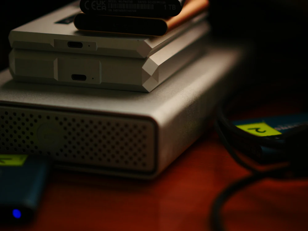 External drives on a desk